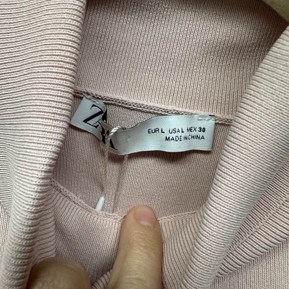 ZARA Puff Sleeve Mock Neck Midi Dress - Picture 5 of 6